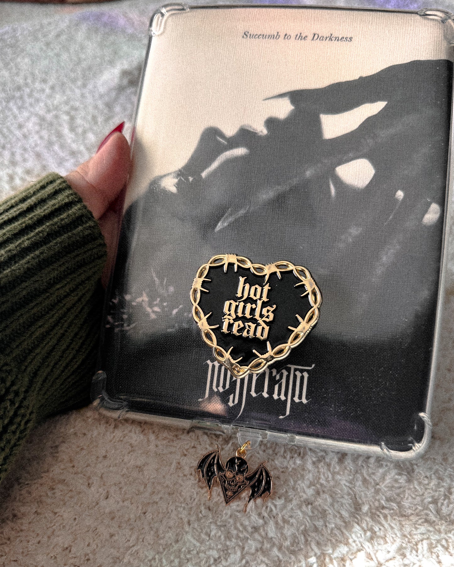 Enamel Bat Skull Kindle Charm