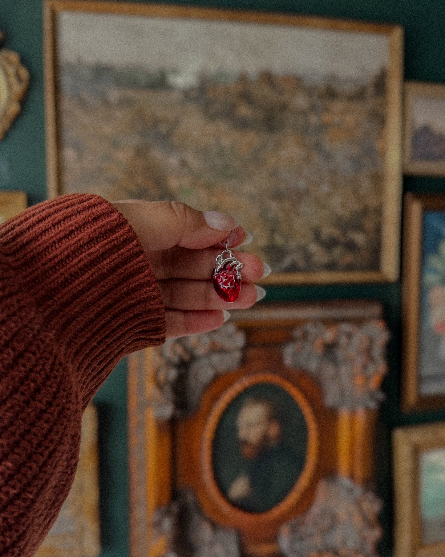 Bleeding Heart Enamel Charm