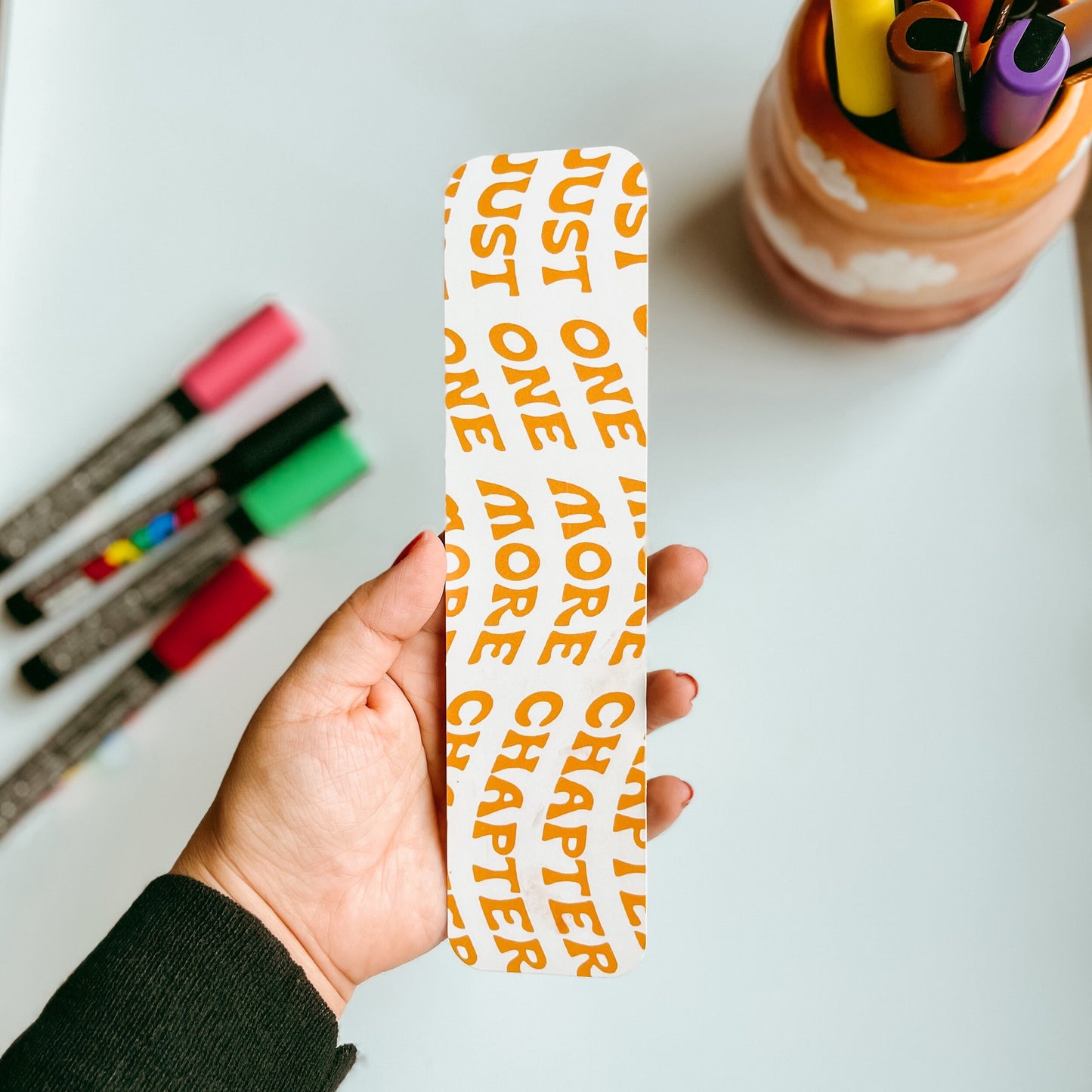 Just One More Chapter - Golden Orange Bookmark