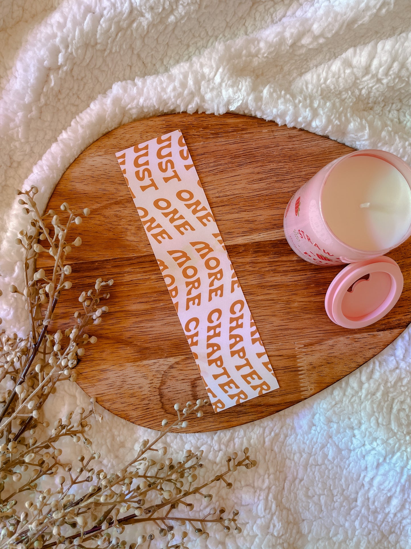 Just One More Chapter - Golden Orange Bookmark