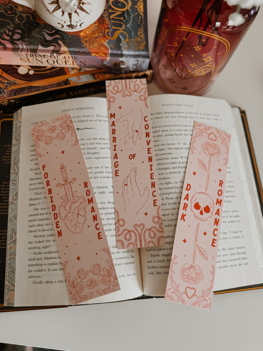 Bookish Trope Bookmarks 2.0 - Pink