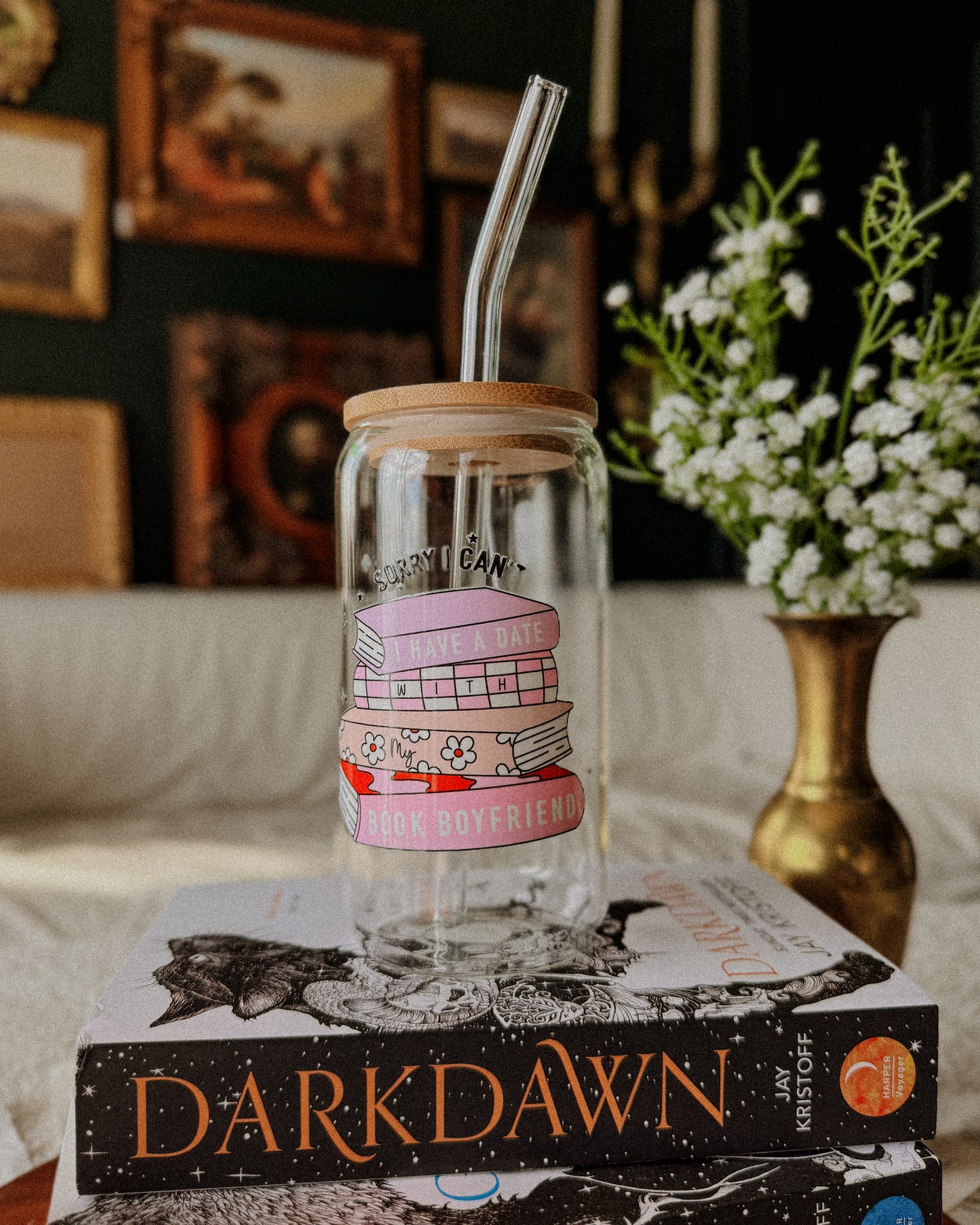 Date With My Book Boyfriend - 16oz Glass Cup