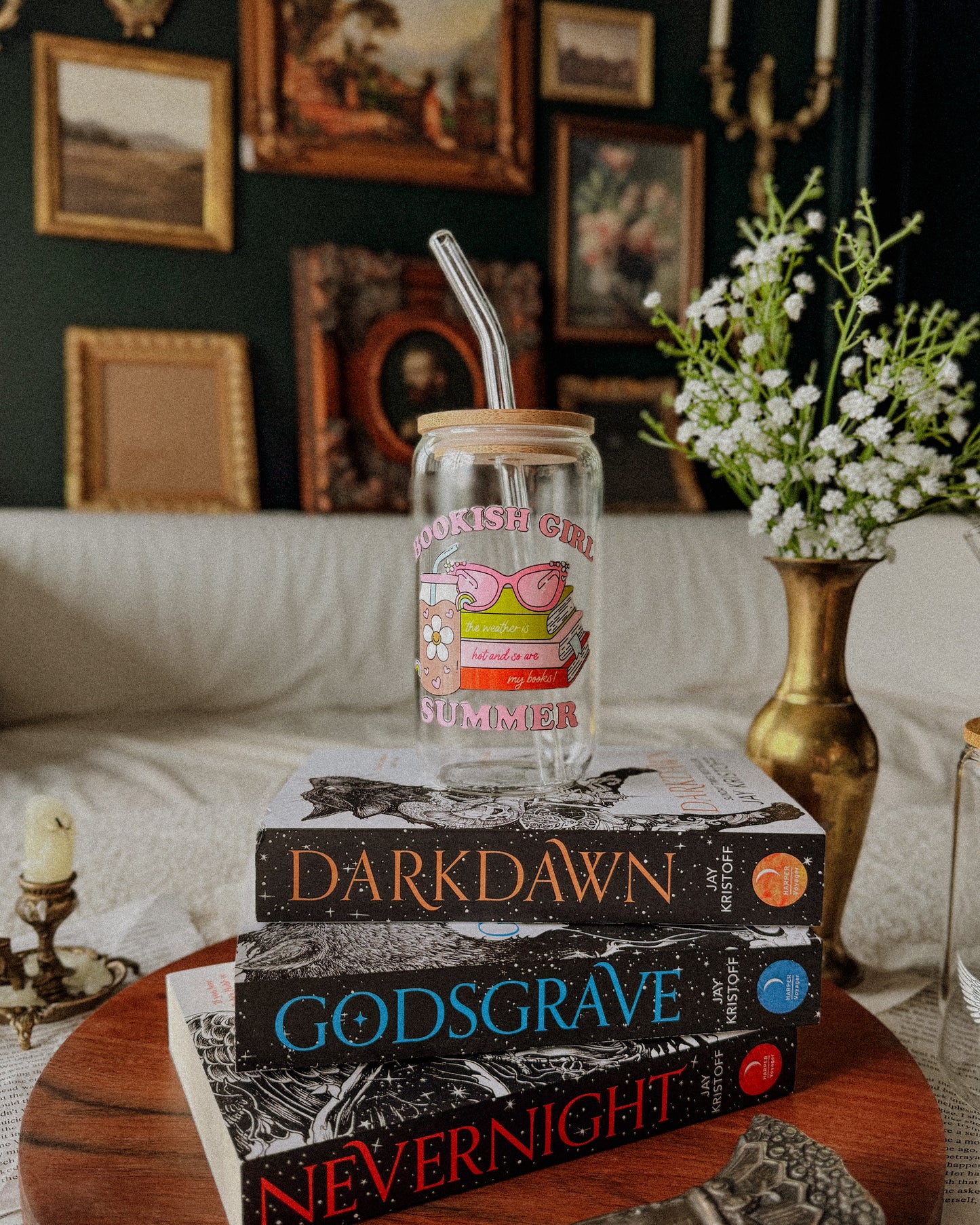 Bookish Girl Summer - 16oz Glass Cup