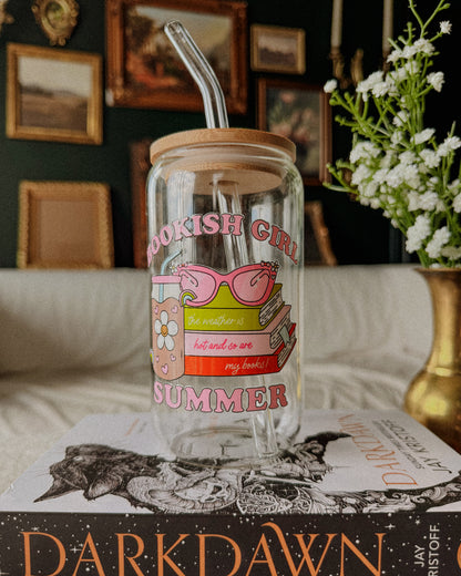 Bookish Girl Summer - 16oz Glass Cup