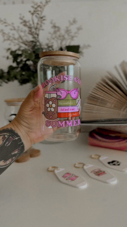 Bookish Girl Summer - 16oz Glass Cup